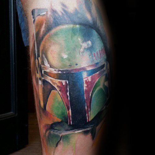 40 Mandalorian Tattoo Designs für Männer - Star Wars Ink Ideen  