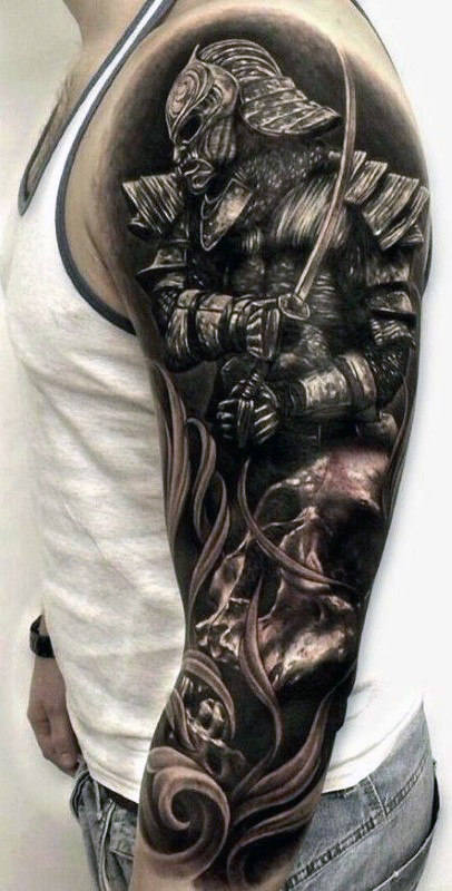 50 Samurai Tattoo Designs für Männer - Noble japanische Krieger und Schwerter  