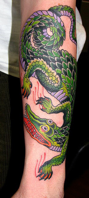 60 Alligator Tattoo Designs für Männer - Coole Krokodile  