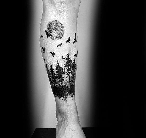 40 Tree Leg Tattoo Design-Ideen für Männer - Rooted Ink  