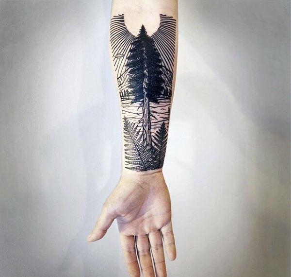 100 Natur Tattoos für Männer - Deep Great Outdoor Designs  