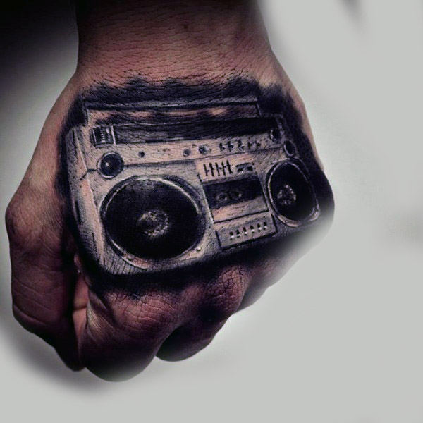 40 Boombox Tattoo Designs für Männer - Retro-Tinte Ideen  