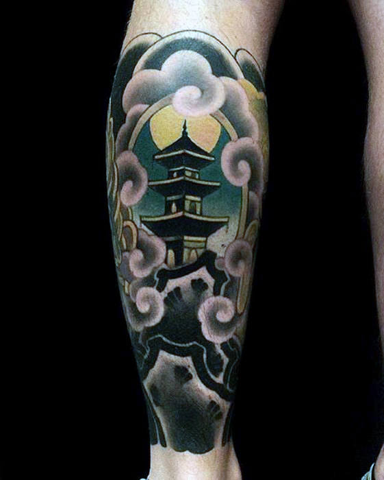 50 japanische Tempel Tattoo Designs für Männer - buddhistische Tinte Ideen  
