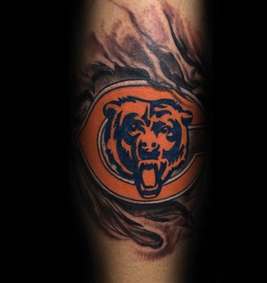 50 Chicago Bears Tattoos für Männer - NFL Football Ink Ideen  